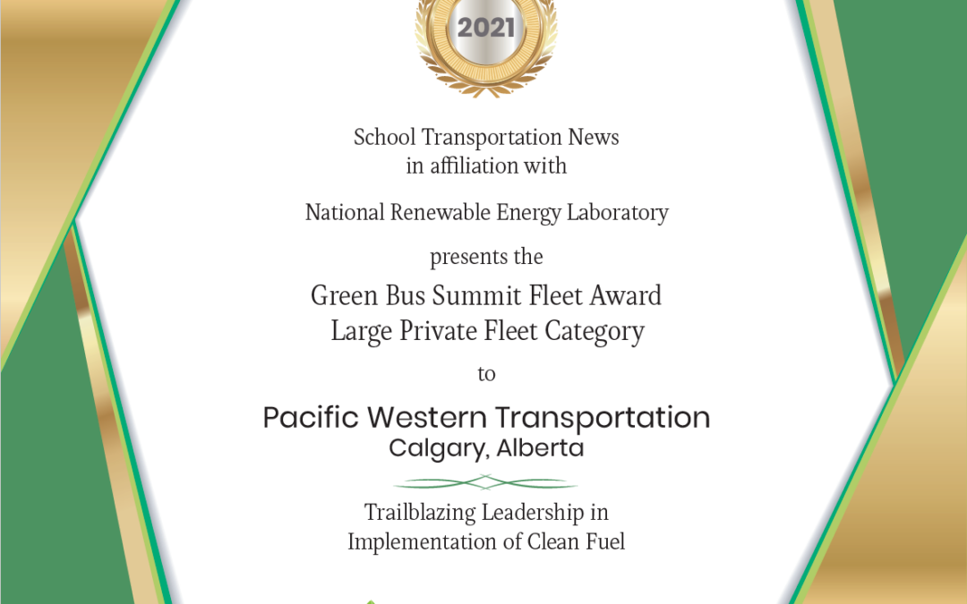 PWT’s Propane Fleet Wins Green Bus Fleet Award