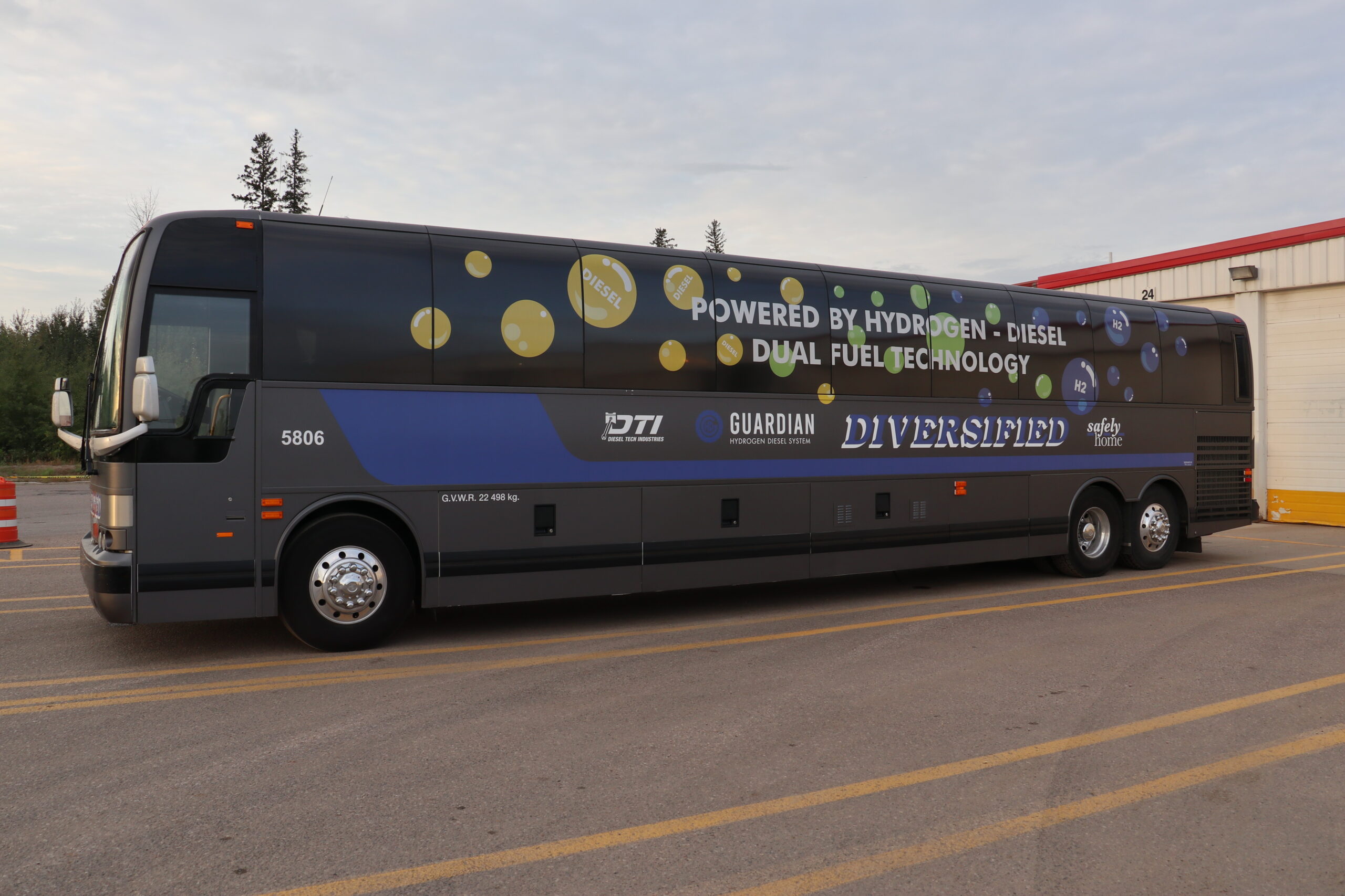 Three Hydrogen Dual Fuel Buses